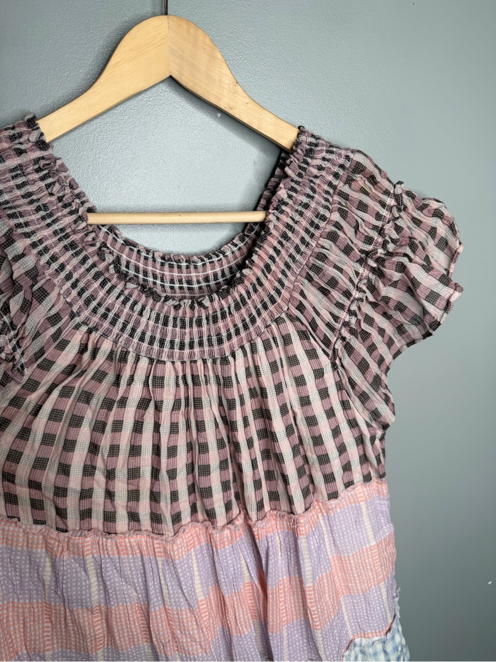 Free People Something Real Patchwork Plaid Tiered Maxi Dress - Picture 6 of 12